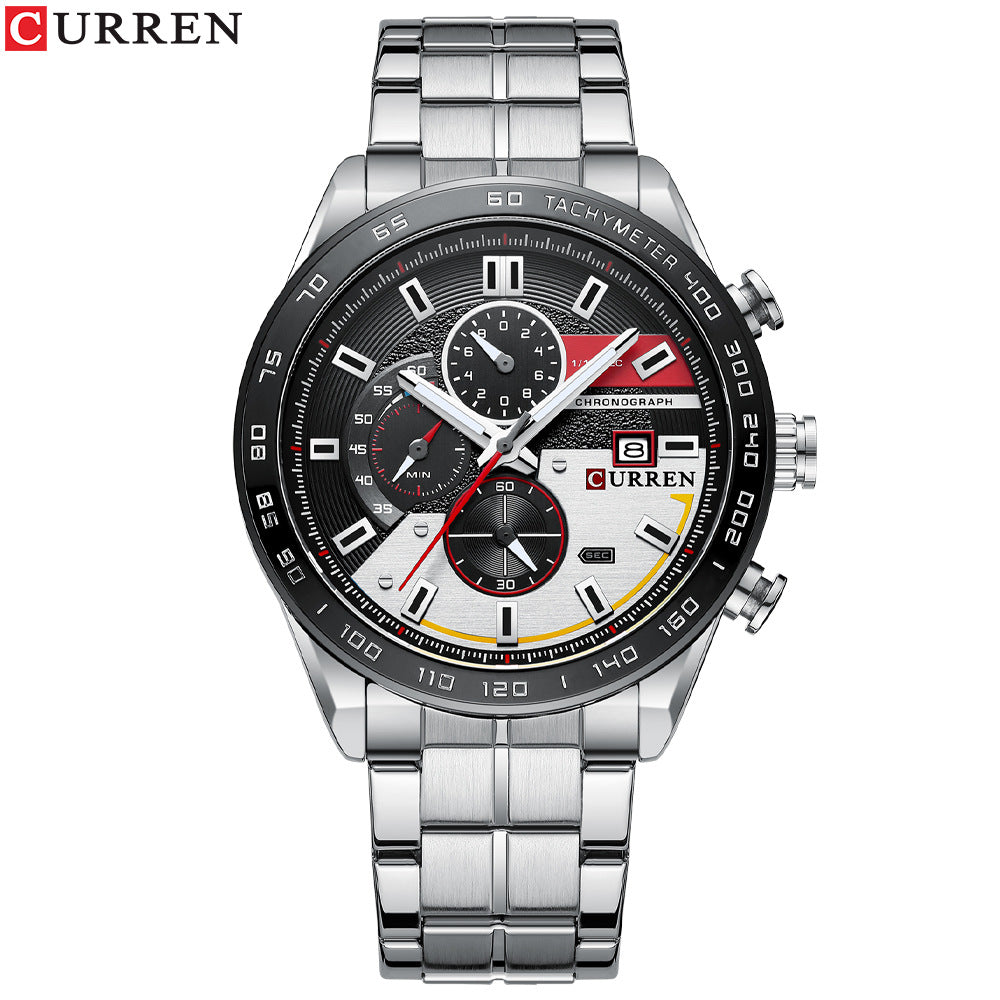 Men's steel quarts watch