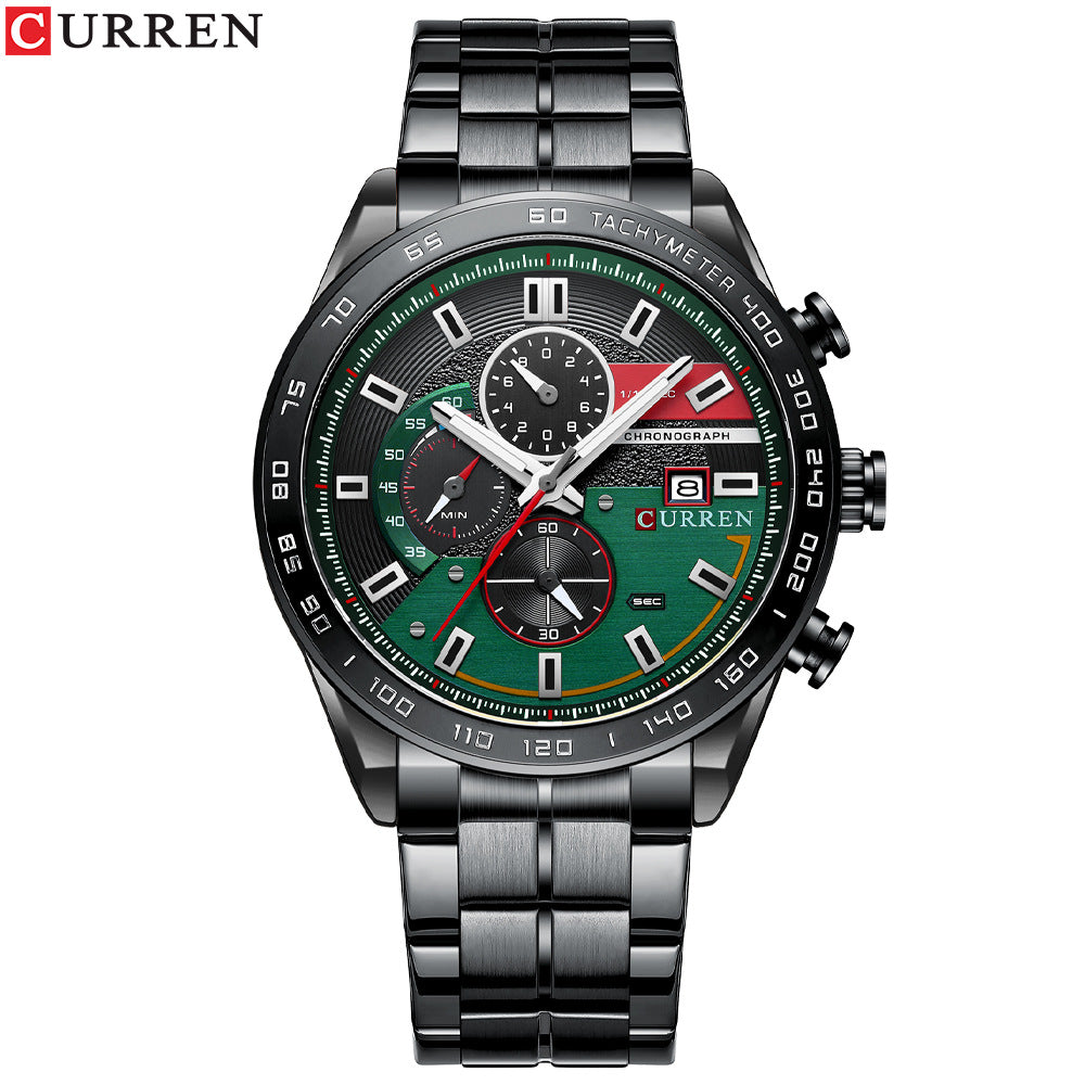 Men's steel quarts watch