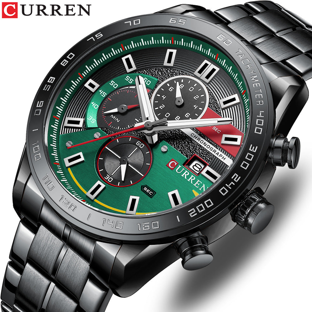 Men's steel quarts watch