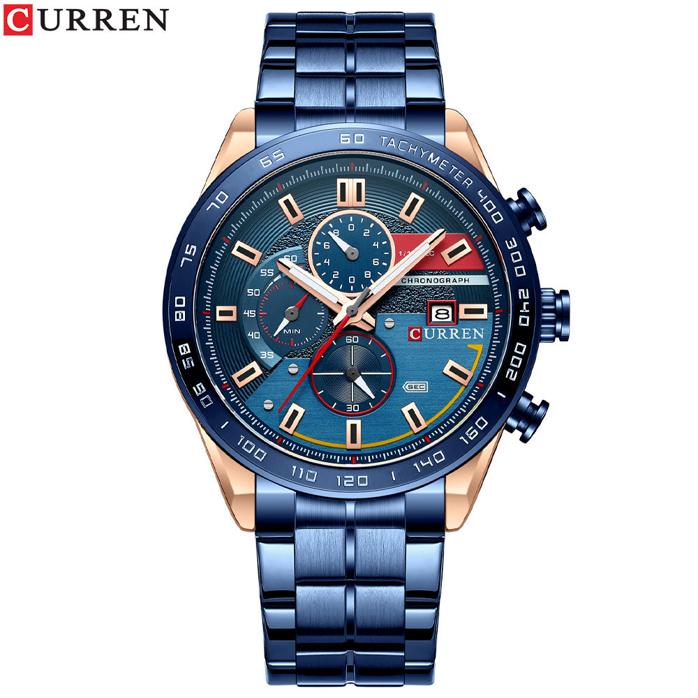 Men's steel quarts watch